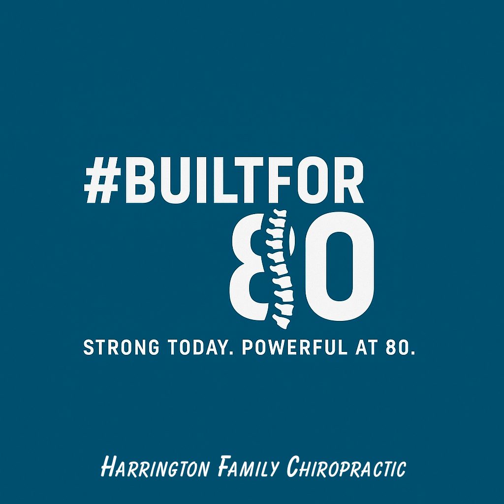 Built for 80 Logo with the words Strong Today Powerful at 80