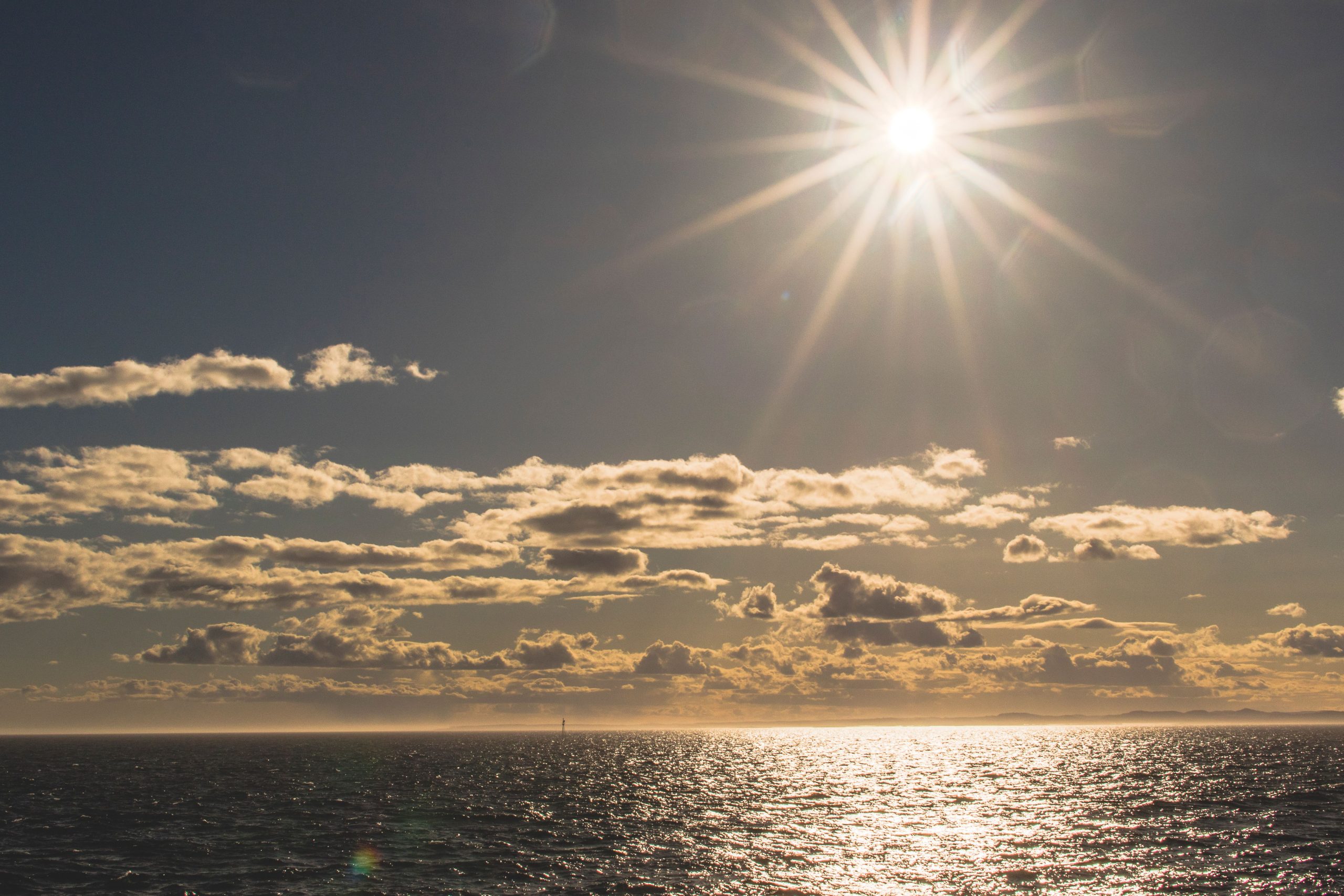 Sunshing over the ocean.